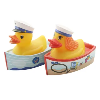 

2Pcs High Quality Vinyl Pvc Bath Duck Bath Toys Little Yellow Duck Bath Toys For Kids Squeeze Calling Captain Duck Bath Toy Orga