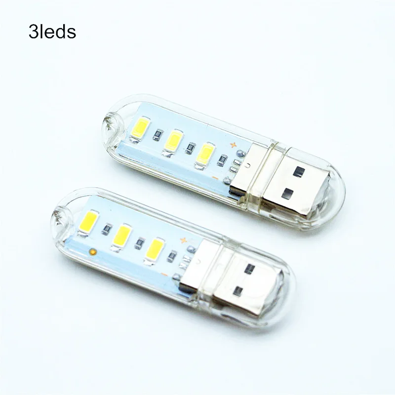 Портативный мини USB светильник 3 светодиодный Ода/8 светодиодов Ночной настольная