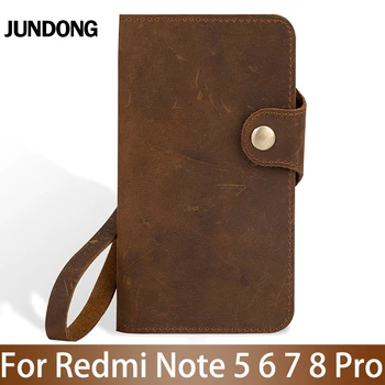 

Flip Phone Case For Xiaomi Redmi Note 5 5A 6 7 8 Pro note 3 4X 4 Case For redmi 4x 5 plus 6 6a 7 7a 8 8a Crazy horse skin Cover