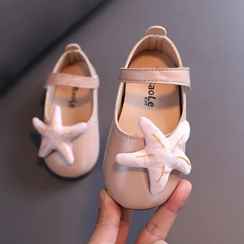 

Spring Autumn Kids Shoes For Baby Girl Toddler Girls Single Shoes With Cute little starfish Princess Sweet Children Flat Shoes