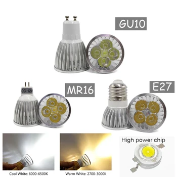 

E27 e14 dimmable led light MR16 DC12V LED 9w 12W 15w GU10 LED bulbs high power projector led lamp gu 10 white LED light