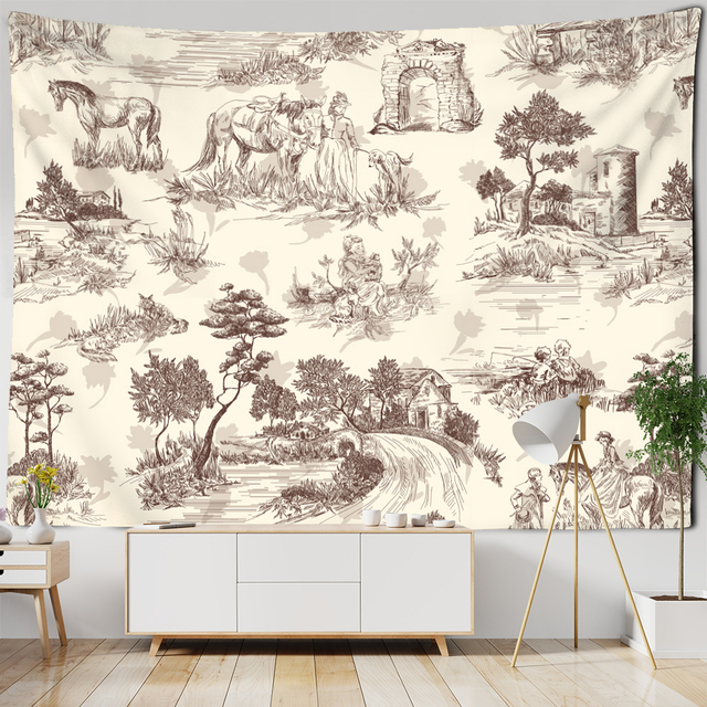 Style Palace Style Tapestry Wall Hanging Retro Psychedelic Hippie Witchcraft Mandala Living Room Decor