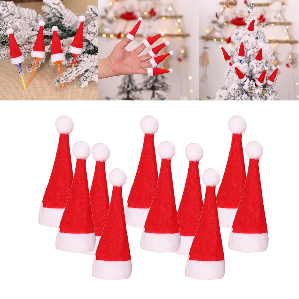 20 #10 Uds. Piruleta sombrero de Navidad pequeño Mini caramelo Santa Claus  Cap decoración fiesta Favor decoración para el hogar Año Nuevo|Adhesivos  para pared| - AliExpress
