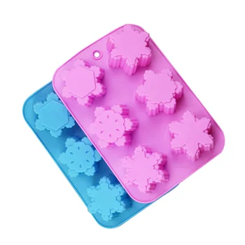 

2 pcs Cake Molds 6-Cavity Snowflake Silicone Handmade Soap Molds Baking Tool for Home