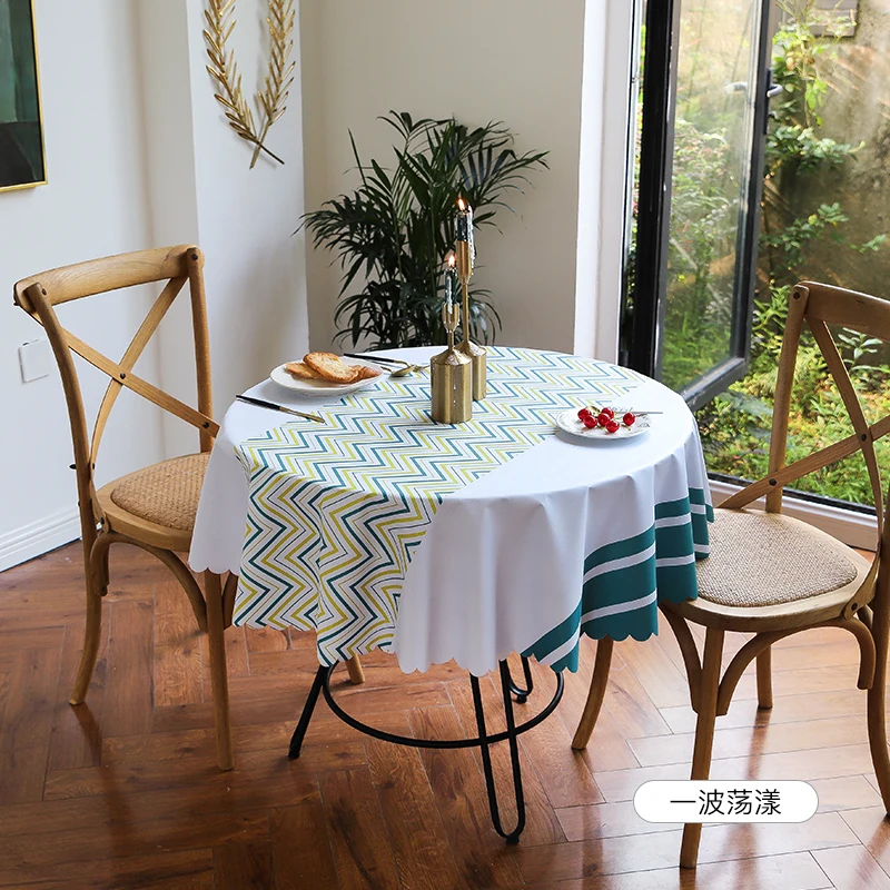  Green leaf printed Round Table Cloth Waterproof Tablecloth Home Dining Table Cover for kithchen roo