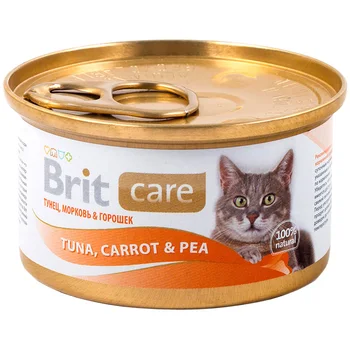 

BRIT BRIT CARE CAT TUNA, CARROT & PEA for adult cats with tuna, carrots and peas 80g