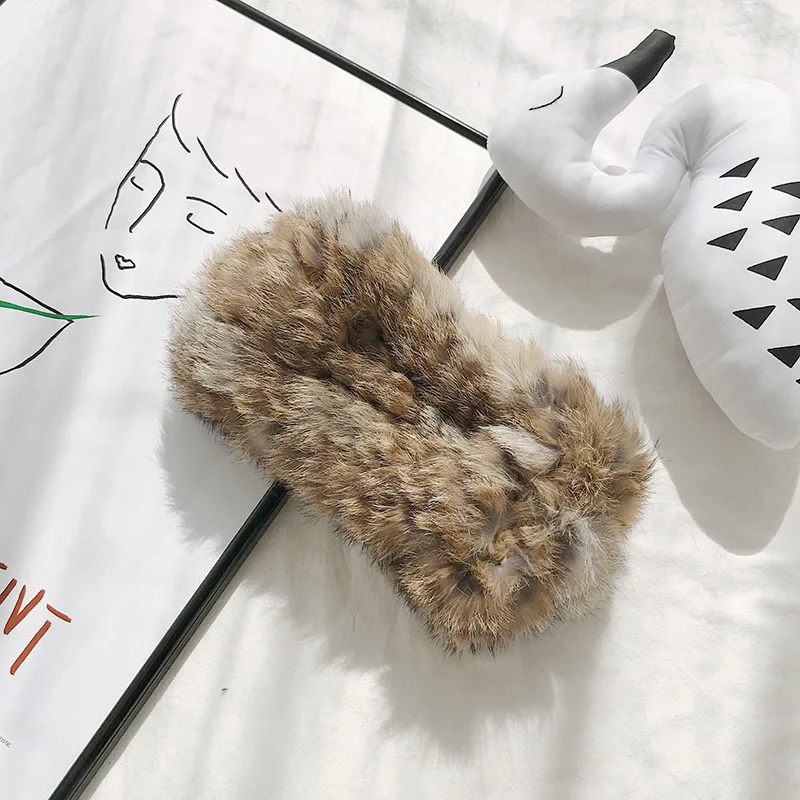 Натуральный мех Babbit. Пустая шапка бини для женщин и мужчин, винтажная мягкая эластичная зимняя теплая вязаная шапка с пушистой подкладкой
