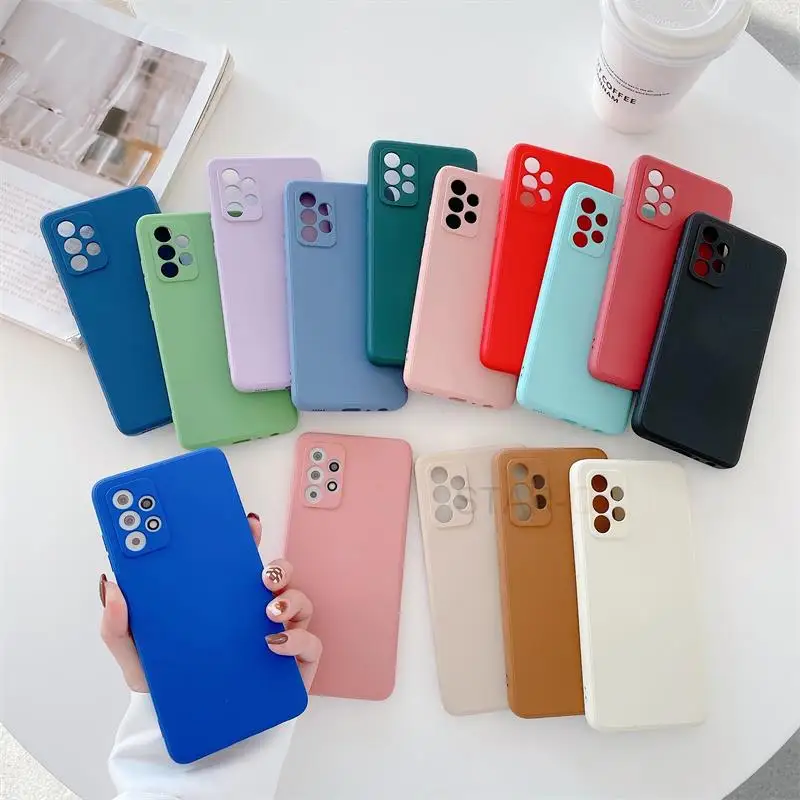 Funda cuadrada de silicona líquida para móvil, carcasa trasera para Samsung Galaxy A32, A52, A72, 4g, 5g, 2021 A, 32, 52, 72, A51, A71, A53, A13, A50, A31, A21s