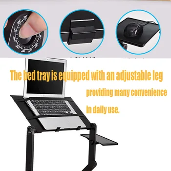 

Adjustable Aluminum Laptop Desk Ergonomic Portable TV Bed Tray PC Table Stand Notebook Table Desk Stand With Mouse Pad