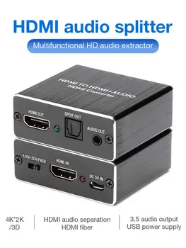 

In Stock HDMI Audio Extractor HD Durable Audio Splitter Decoder With Three Audio Output Modes With Usb Cable Support 1080P 3D 4K