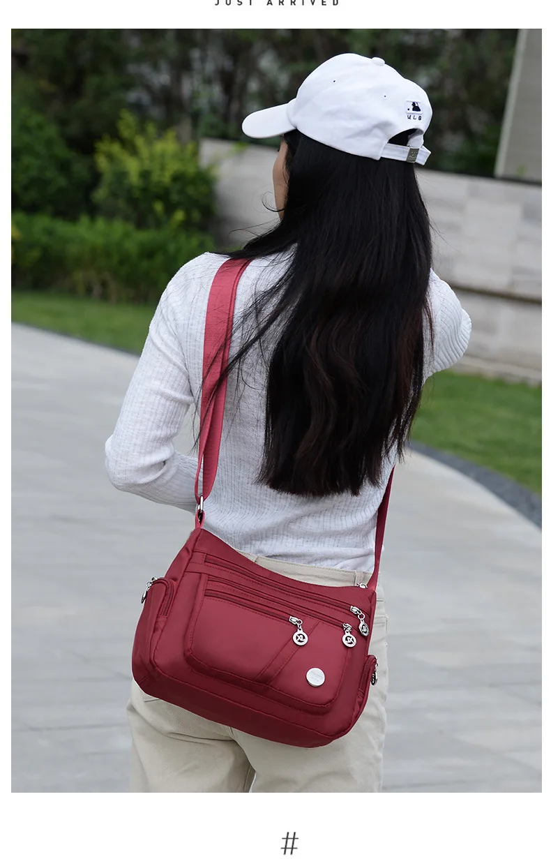 2021 Fashion Women Shoulder Messenger Bag Nylon Oxford Lightweight Waterproof Zipper Package Large Capacity Travel Crossbody Bag