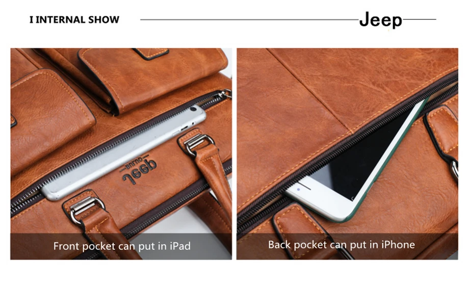 Jeep buluo мужской портфель сумка для 13'3 дюймовый ноутбук Бизнес Сумки 2 шт набор Сумки Высокое Качество Кожаные Офисные Сумки На Плечо Tote