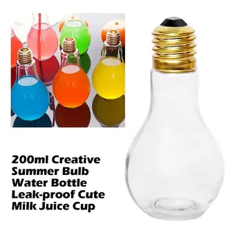 

Creative Bulb Water Bottle for Brief Fashion Cute Milk Juice Light Bulb Shape Leak-proof Glass Bottle Party