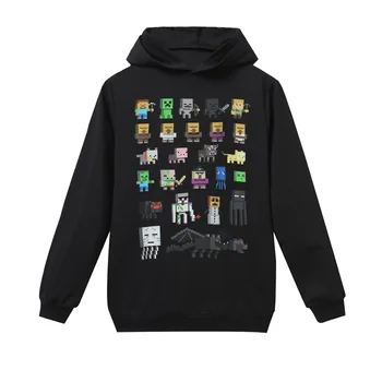 

2020 Long Sleeve Minecrafters Children T-Shirts Boys Kids Autumn Kids Girls Tops 3-16 Years Children Clothes Cartoon Car Hooded