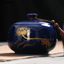 Винтажная Большая Керамическая емкость, влагозащищенная герметичная кофейная бобы, чайные конфеты, печенье с крышкой, домашняя кухонная для хранения