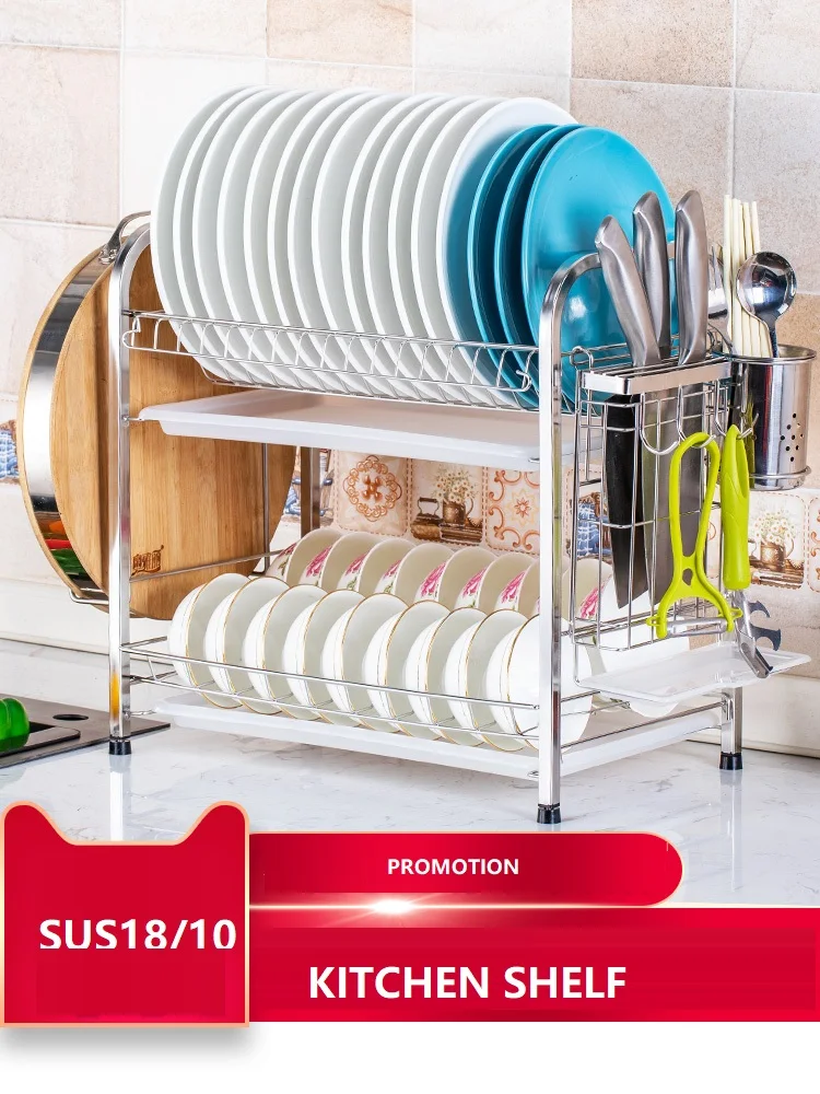  Free shipping Plate Rack Drain Rack Kitchen Setting Shelf hang Dinnerware storage box Drain Tray #3 - 4000058529282