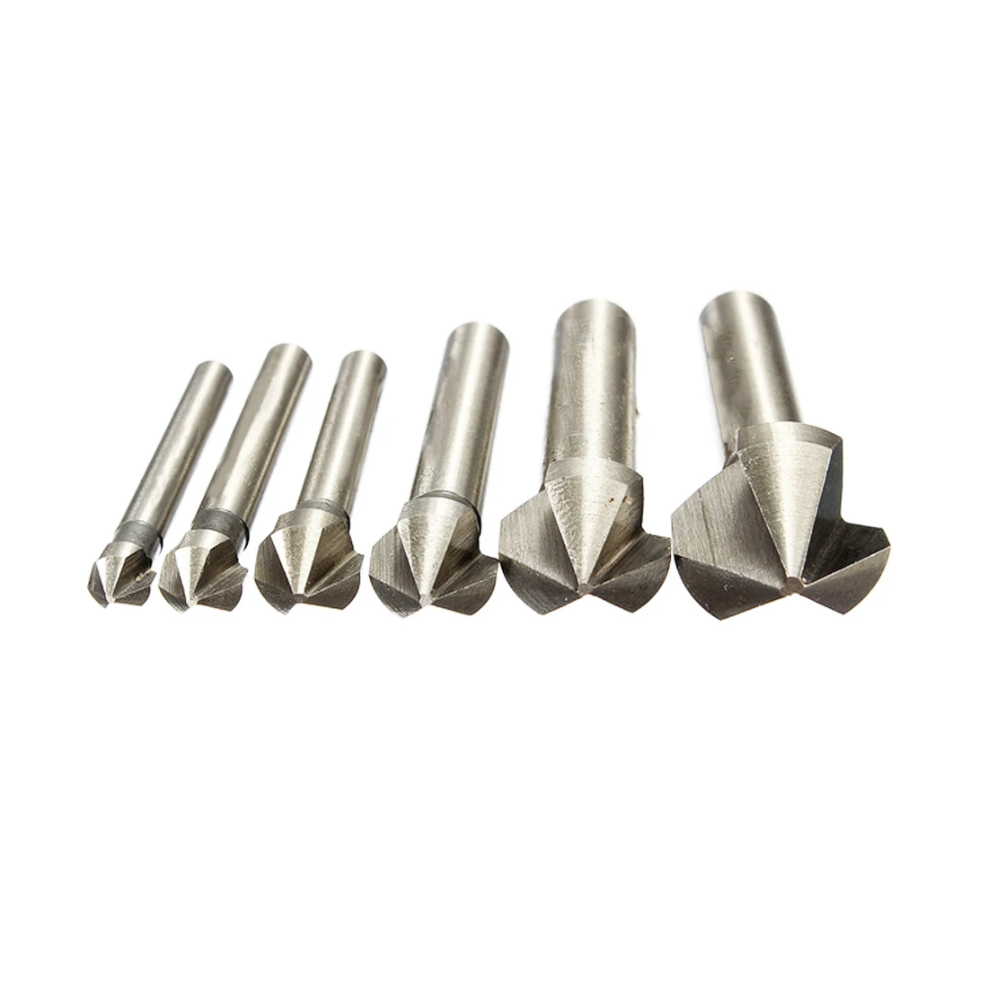 

6pcs 6.3-20.5mm 3 Flute 90 Degree HSS Chamfer Cutter Speed Countersink Drills Titanium Coated Chamfering Drill Bit set Mill Tool