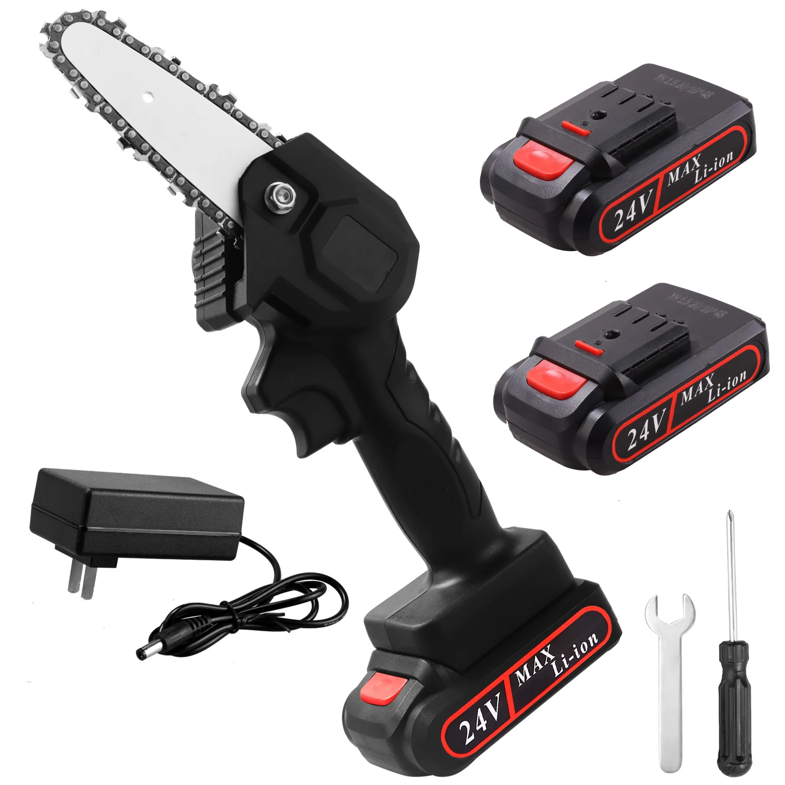 

ANENG Mini Electric Chainsaw 24V Portable Handheld Cordless Pruning Shears Chainsaw for Woodworking Garden Tools Cutting