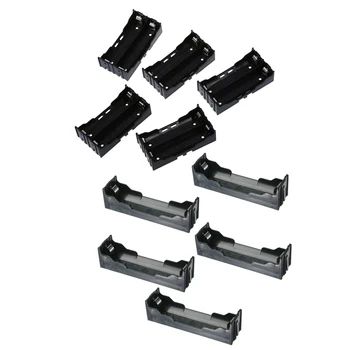 

10 Pcs Black Plastic 3.7V 18650 Batteries Battery Holder Case 4 Pin & 2 Pins