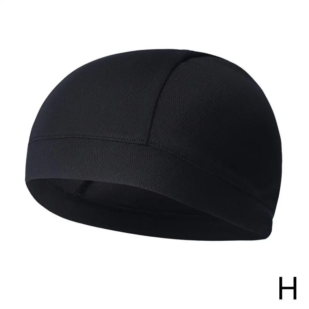 Мужская, женская, быстросохнущая, впитывающая пот шапочка, кепка, эластичная, для велоспорта, Череп, кепка, бандана, шлем, лайнер, шапка для спорта на открытом воздухе - Цвет: black H
