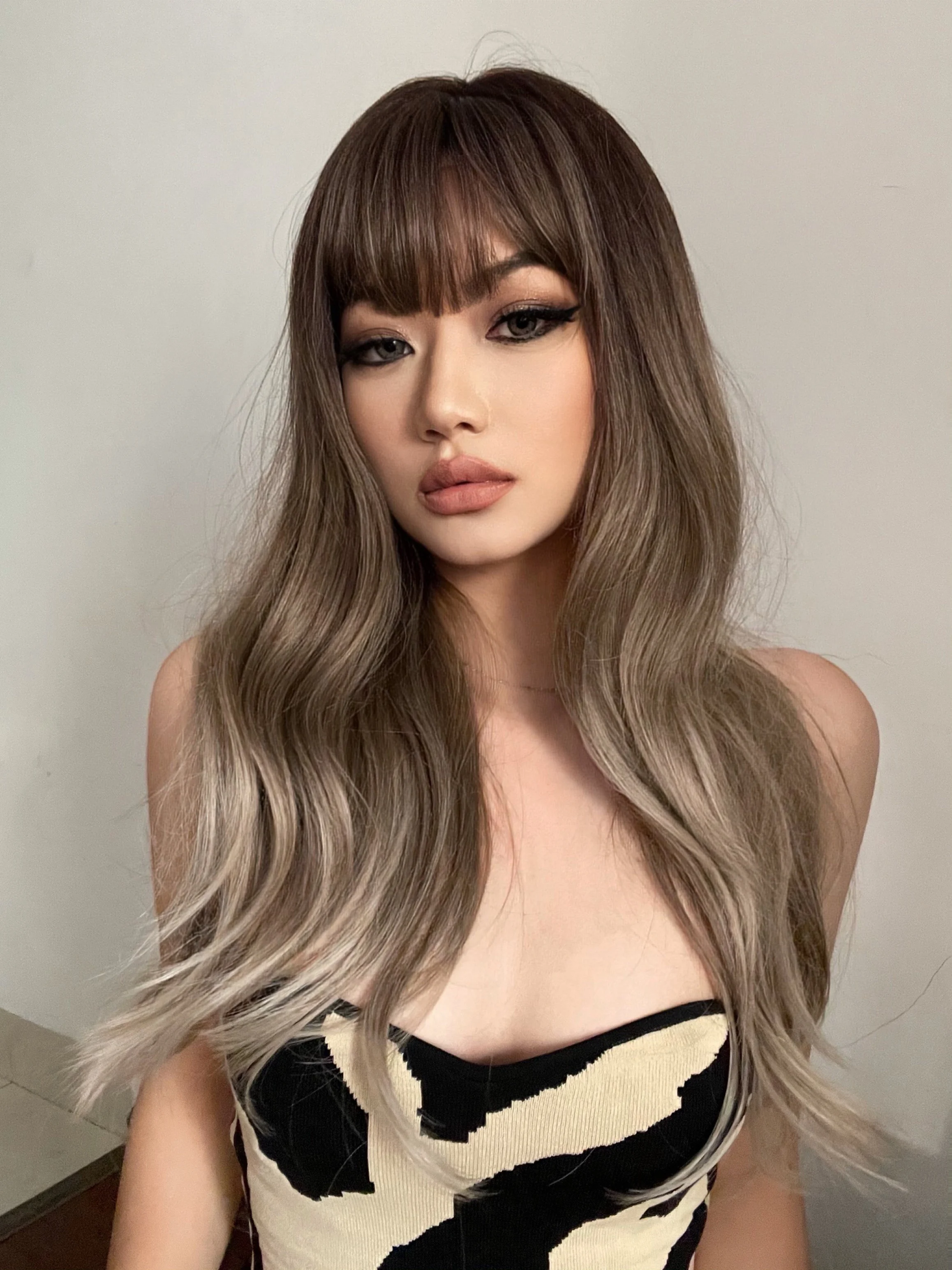 PORSEER Parrucca Bionda Realistica Capelli Lunghi Biondi Lisci Per - Foto 14