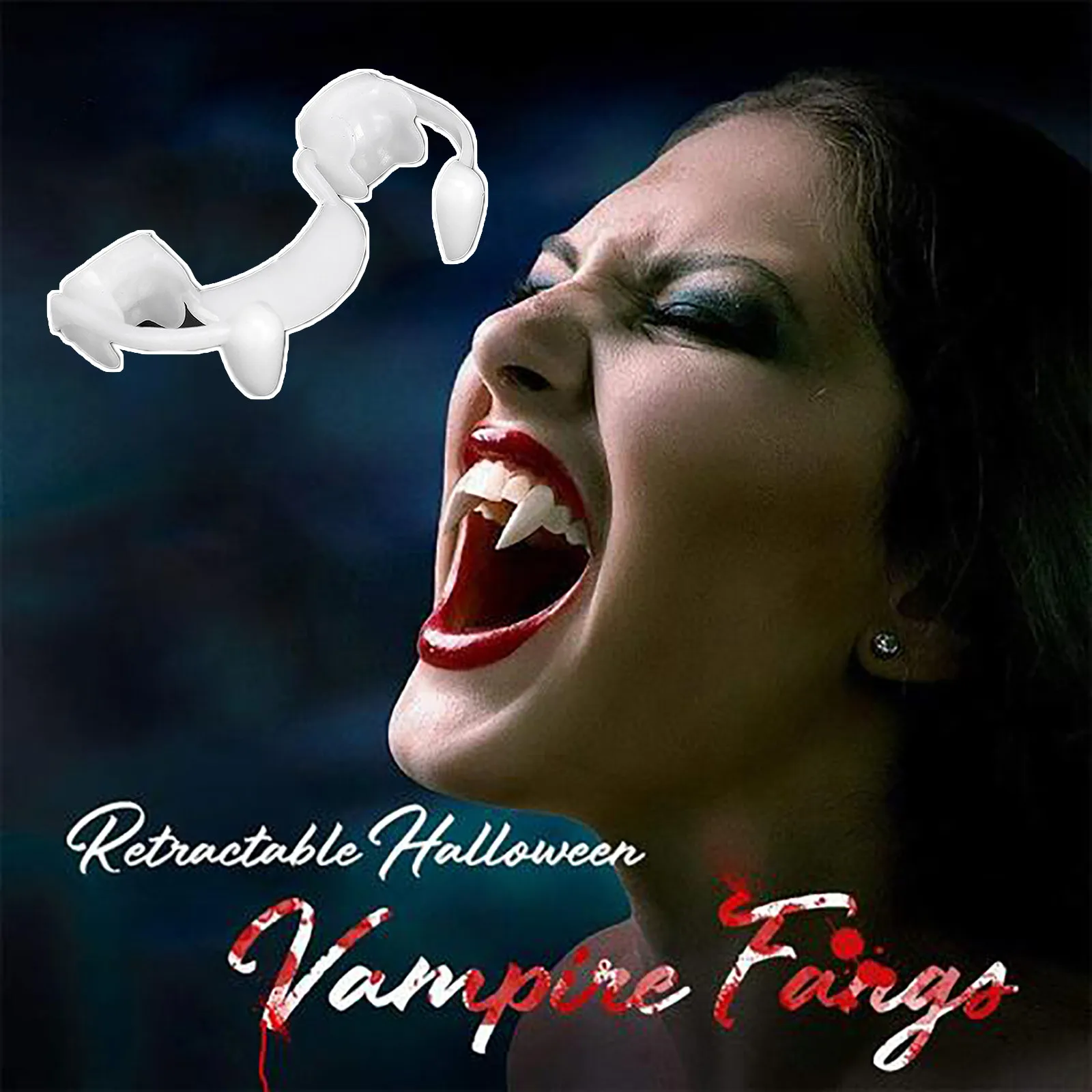 Retractable Halloween Vampires Fangs Horrifying Teeth Adult Horror Festival Scary Scene Props Party Decoration | Дом и сад