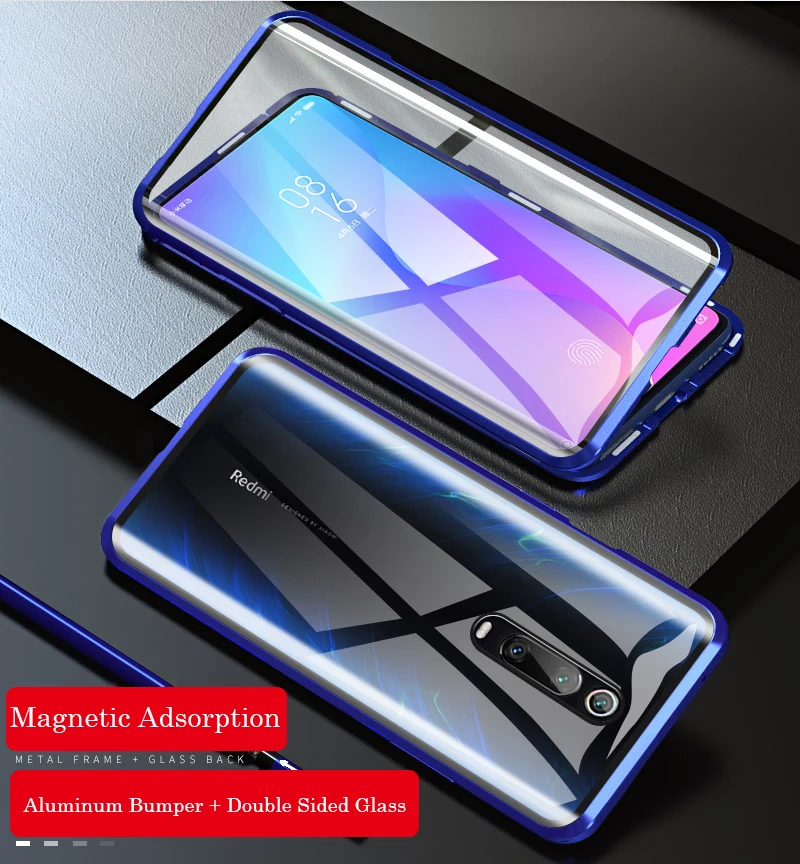 Для Xiao mi Red mi K20 K20 Pro Магнитный чехол стекло для Xiaomi mi 9T Pro Магнитный адсорбционный чехол K20 Pro Передняя и задняя стеклянная крышка