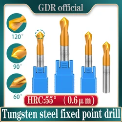 Fresa de aço de tungstênio hrc65 60 ° 90 ° chanfro fresas de extremidade que posicionam o abridor de furo de chanfradura da broca central de ponto fixo