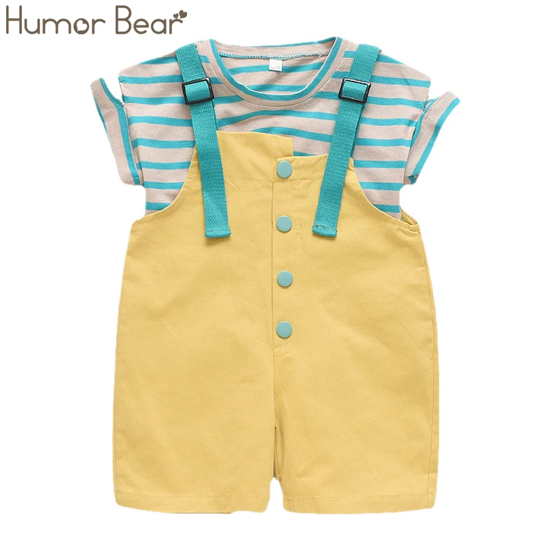 Humor Bear/Коллекция года, брендовые комплекты одежды для девочек футболка с короткими рукавами+ штаны, 2 предмета, новая модная летняя детская одежда, комплект одежды