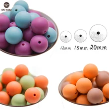 Let's Make – ensemble de perles en Silicone pour bébé, jouets de bricolage faits à la main, de qualité alimentaire, sans FPA, jouets multicolores pour enfants, 12MM/15MM 20MM 