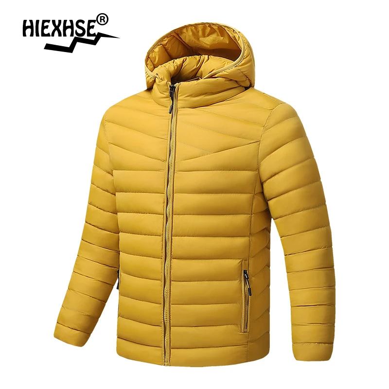 

Hiexse New Winter Warm Casual Jacket Parkas Men Autumn Fashion Streetwear Men Parkas Windproof Thick Hooded Slim Solid Coat Men