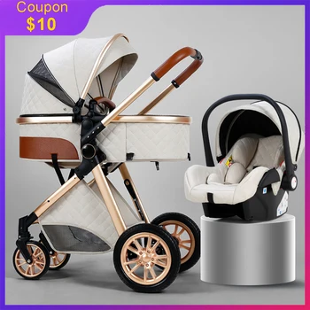 

NEW baby stroller 3 in 1 high landscape baby carriage Portable infant four-wheel strollers lying Babyhit Buggy Free Shipping