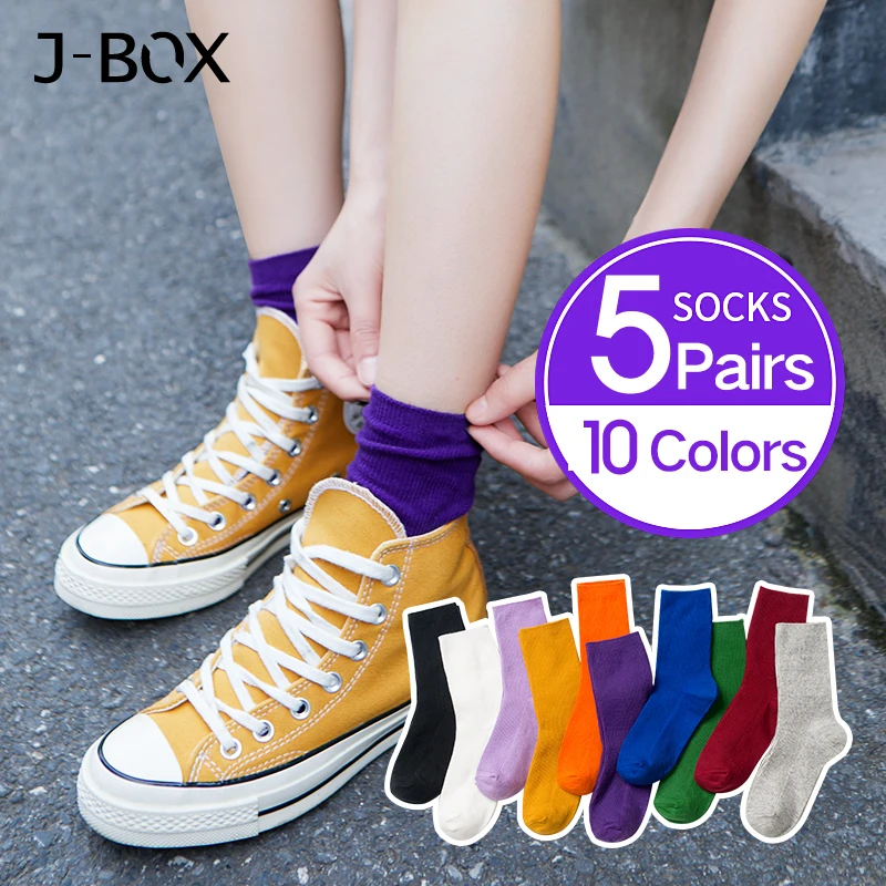 J BOX 5 пар/партия женские носки Harajuku стиль хип хоп уличные крутые для девочек