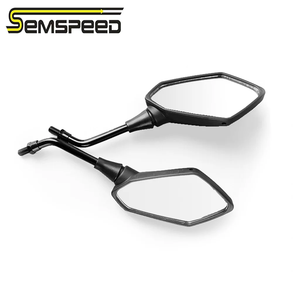 SEMSPEED универсальные 8 мм 10 мм зеркала из углеродного волокна для мотоцикла, скутера, электровелосипеда, зеркала заднего вида, Электромобиль, заднее боковое зеркало