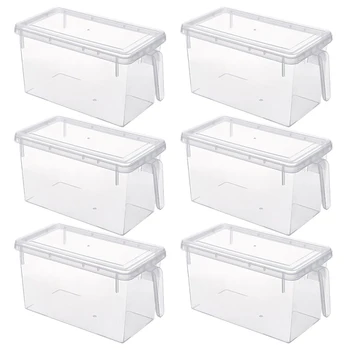

6PCS Food Storage Containers Freezer Refrigerator Storage Box with Handle Kitchen Food Containers Sealed Jar