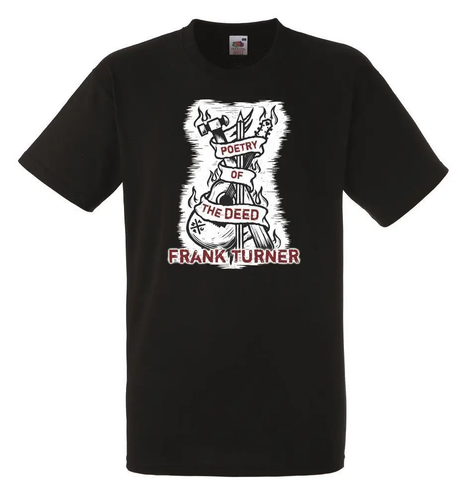 Frank Turner Мужская Черная Рок-футболка новые размеры S-XXXL на заказ печатная Футболка