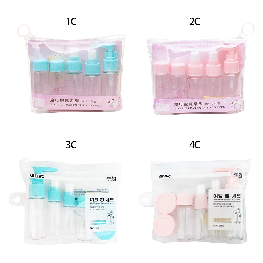 Pink/Blue Mini Plastic Transparent 30ml Travel Bottle Set Portable Empty Cosmetic Containers Perfume Spray Bottle