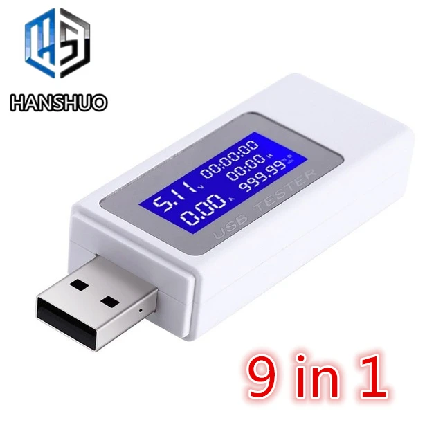 8 в 1 QC2.0 3,0 4-30 в электрическая мощность USB Емкость тестер напряжения измеритель тока монитор вольтметр Амперметр - Цвет: E 9 in 1