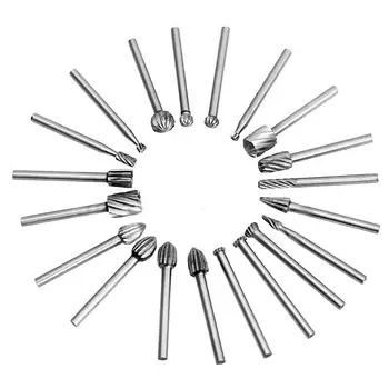 

20X Carbide Burr Die Grinder Bits For Rotary Tool Power Drill Set Shank 3mm Power Drill Set Handle for Rotating Tool
