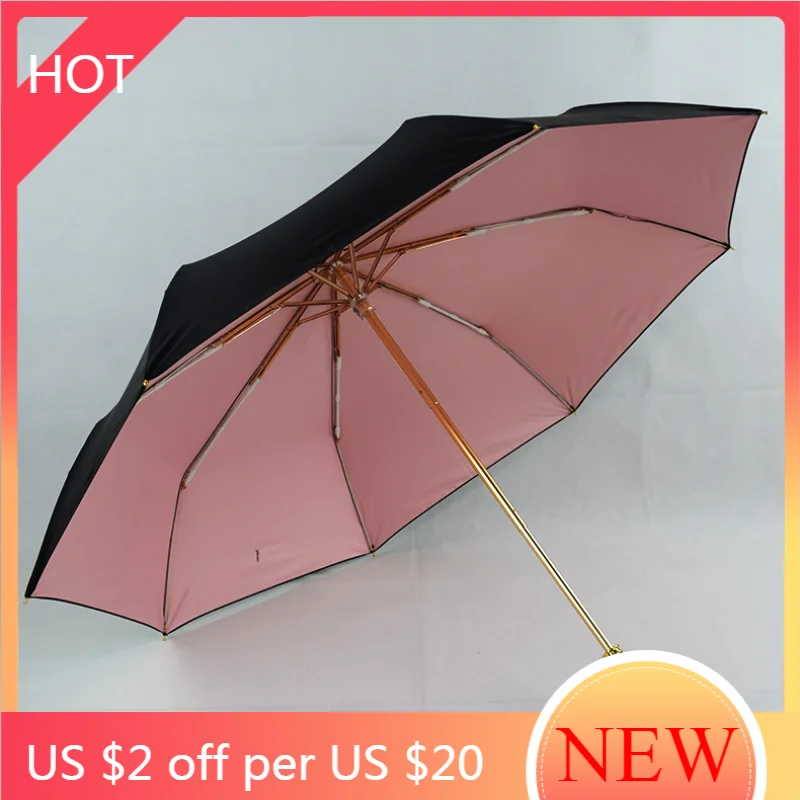 

Men Luxury Business Umbrella Fashion Waterproof Sunscreen Black Umbrella Diamond Handle Sunscreen Paraguas Rain Gear AG50ZS