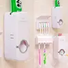 Умный Автоматический Дозатор зубной пасты с одной кнопкой, 5 держатель для зубной щетки, набор с настенным кронштейном для ванной комнаты, р... ► Фото 3/6