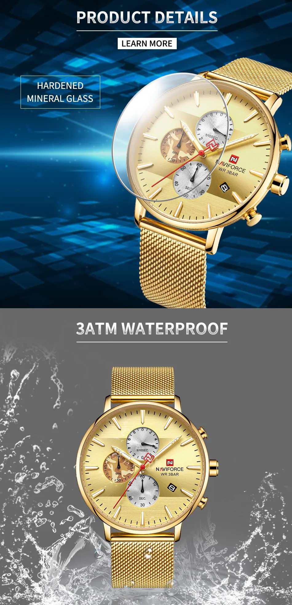 NAVIFORCE мужские часы брендовые Роскошные модные кварцевые мужские часы водонепроницаемые спортивные стальные военные наручные часы Relogio