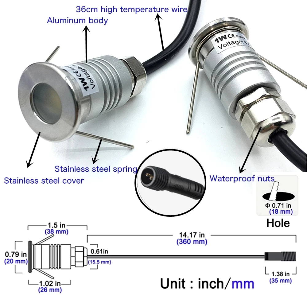 Ip67 à prova dip67 água mini led