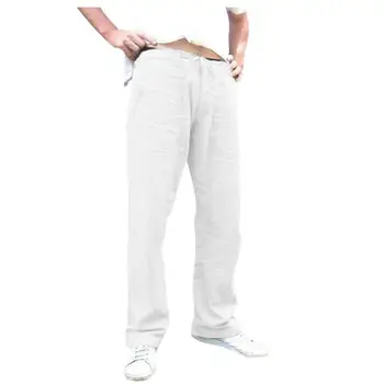 

Yfashion Men Pants Plain Straight Running Sports Trousers Fashion Drawstring Loose Casual Pants