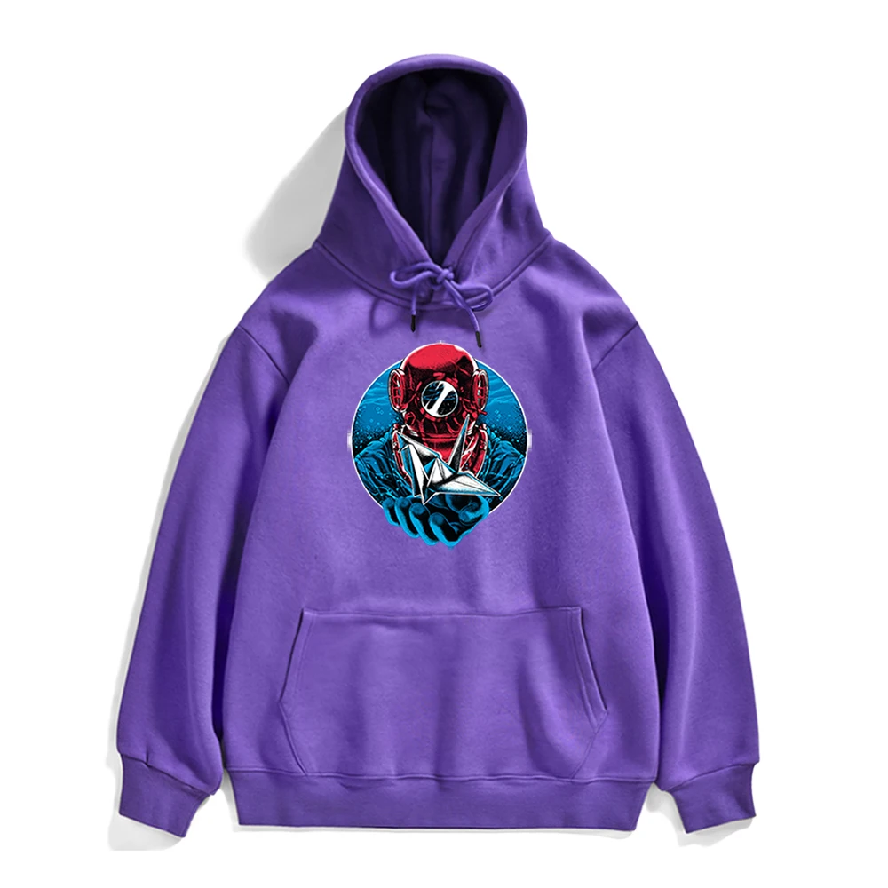 

Pullover Diver A Fold Under The Ocean Printing New Hoodie For Man Casual Korean Male Sweatshirt Warm High Quality Mens Hoody