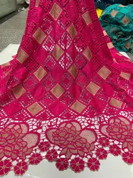 

High Quality African Swiss Voile Lace In Switzerland For Party With Stones 5Yards 2020 New Design African Laces Fabric YYZ089