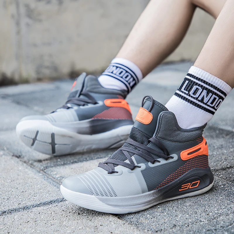 Высокие мужские и женские уличные баскетбольные кроссовки, баскетбольные ботинки, дышащие Спортивные кроссовки со шнуровкой, размер 36-45, пара обуви