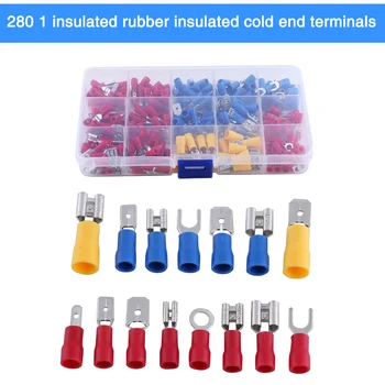 

280 pcs Cable Lugs with Assortment Box Auto Connector Flat Connector insulation keeps wires from bending car Accessories