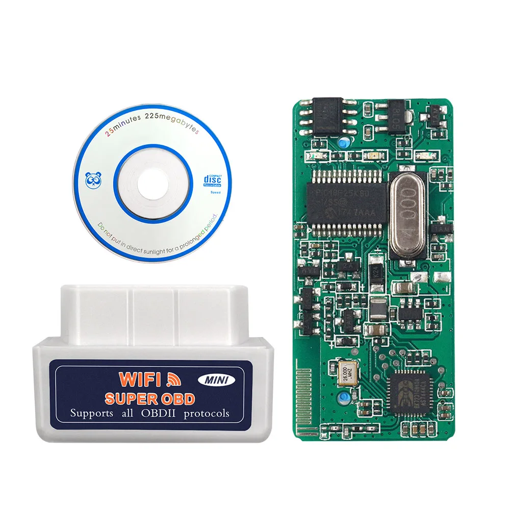 OBD2 сканер Wi-Fi ELM327 V1.5 PIC18F25K80 чип ELM 327 Wifi OBD II автоматический диагностический инструмент для Android/IOS считыватель кодов - Цвет: 25k80 wifi V1.5