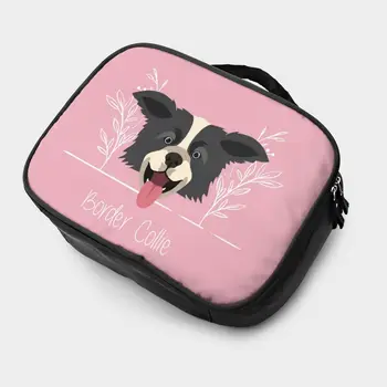 

NOISYDESIGNS Border Collie Designer Women's Toiletry Cosmetic Bag Beautician Make Up Bags Travel Organizer Beauty Case Pink